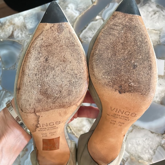 Suede Vince Heels - Beautiful! Sz 37.5 - Picture 7 of 8